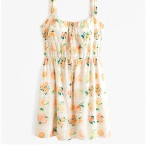 Abercrombie & Fitch Tie Front Fruit Print Mini Dress